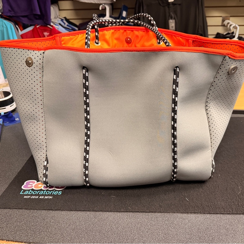 Stylish Gray and Orange Tote Bag